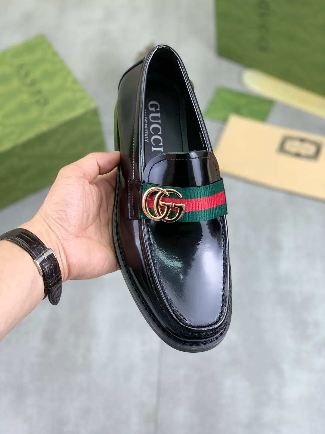 Men's men's shoes 💰P480 [New style] Water-dyed cowhide 💰💎💎💎 [Gucci] GUCCI high-end men's formal business leather shoes, original order 1:1 authentic goods! Original imported high-end open-edge beaded calfskin, original metal buckle, imported first-layer cowhide lining for feet, original outsole, men's shoe size: 38-45, 4️⃣ colors available